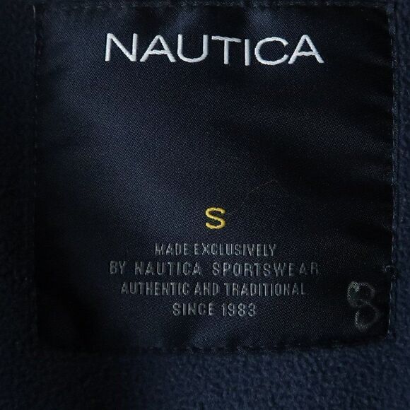 NAUTICA BLUE DOUBLE ZIP FLEECE LINED WINDBREAKER JACKET SIZE SMALL - Picture 2 of 12